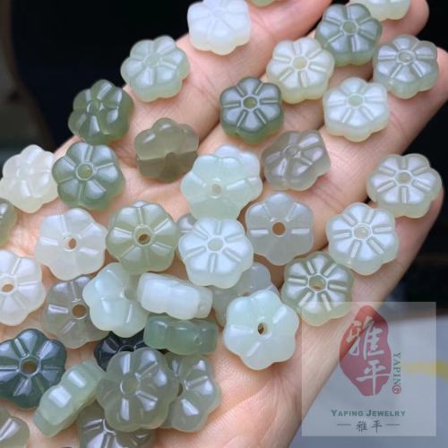 jewelry crafts diy accessories hetian jade small pieces [flowers bloom and wealth]]