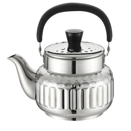 High-Quality 201 Stainless Steel Kettle Straight Striped Teapot Couss Kettle Kettle with Strainer Pearl Pot