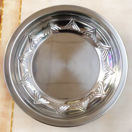 stainless steel plate mountain pattern embossed round plate fruit plate dish plate kitchen hotel supplies tableware pastry plate