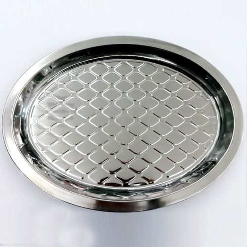 stainless steel diamond embossed korean egg plate with magnetic thickened egg plate oval barbecue plate restaurant sausage plate fish dish