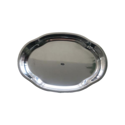 high quality stainless steel metal plate large size grilled fish dish household plate fruit pastry plate 45cm oval plate