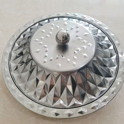 stainless steel thickened basin diamond embossed pattern basin with lid hotel food fruit pastry disc multi-purpose basin