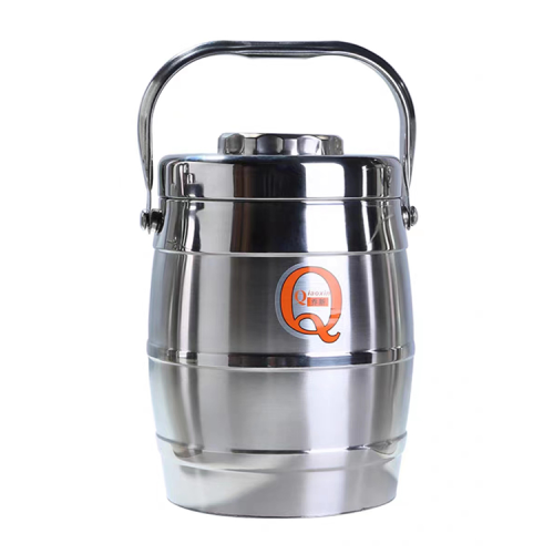 barrel-type stainless steel insulation pot food grade material large capacity insulation portable multi-layer grid lunch box lunch box