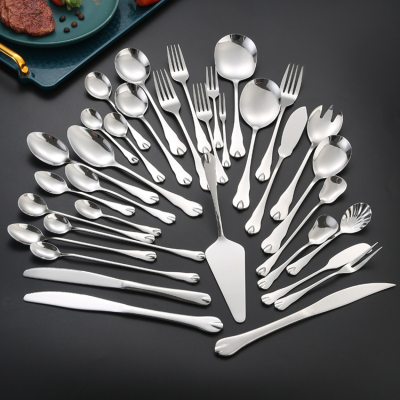 Stainless Steel Knife, Fork and Spoon Set Tip Spoon round Spoon Fork Dinner Knife Steak Knife Western Tableware