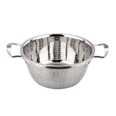 Stainless Steel Washing Sieve Water Filter Basin Non-Magnetic Binaural Household Fruit Basket Multi-Functional Basket