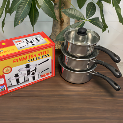 Stainless Steel Glass Lid Single Handle Pot Set Soup Pot Instant Noodle Pot