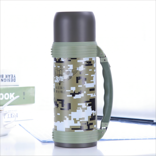 army green camouflage liner 304 stainless steel vacuum insulation travel kettle