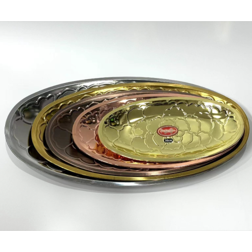 stainless steel plate dinner plate food plate peony egg plate embossed gold-plated fruit plate snack dish india africa