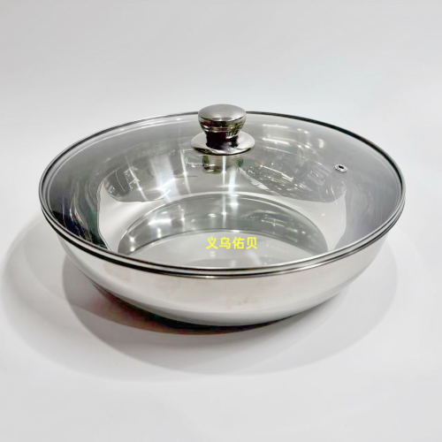 non-magnetic 201 stainless steel multi-purpose basin kitchen sink basin soup plate plastic cover glass cover africa