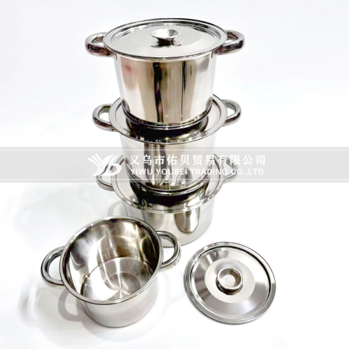 stainless steel non-magnetic 201 double-tube ear soup pot spicy pot stew pot stew-pan noodles over suit