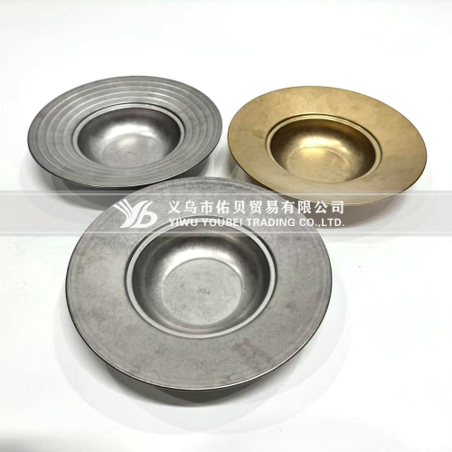 304 stainless steel retro pasta wide edge plate threaded plate straw hat plate snack dish swing shot food tray