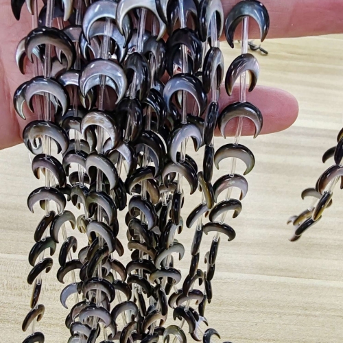 天然贝壳黑蝶贝月亮小月牙DIY配件饰品配件