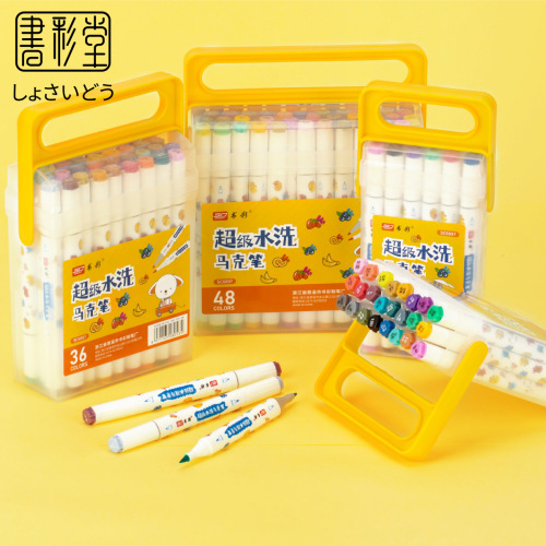 双头马克笔儿童涂鸦绘画纸巾沾水可清洗套装美术用品厂家直供