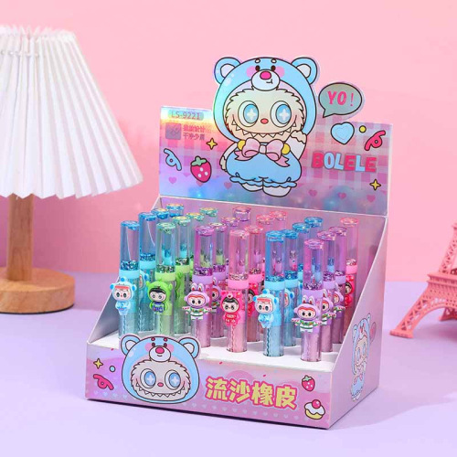 可爱卡皮巴拉流沙推拉橡皮擦高颜值学生水豚笔型儿童橡皮擦奖品