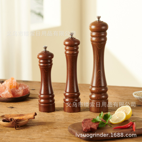 跨境榉木胡椒磨木质手动胡椒研磨器 INS经典胡椒 花椒海盐研磨器
