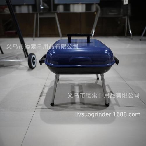 外贸出口BBQ烧烤架便携家用方形烧烤炉汉堡烤肉炉木炭户外野营