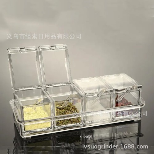 跨境亚克力厨房收纳,亚克力调料瓶,亚克力调料罐,调味三件套