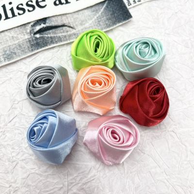 Pure Handmade Fabric Rose Bud Flower Satin Silk Rose