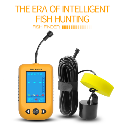 Erchang Portable Fish Finder Water Depth Echo Sounder Temperature Fishfinder with Wired Sonar Sensor Transducer For Fishing