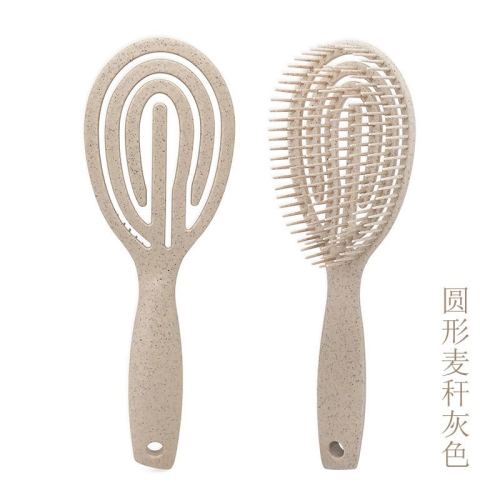 Hollow Wheat Straw Material Scalp Massage Comb