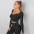 European and American Trend New Seamless Knitted Low Collar Yoga Long Sleeve Tight High Waist Sports and Fitness Shorts Suit for Women