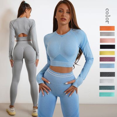 Best Seller in Europe and America Quick-Drying Yoga Fitness Suit Professional Sports Running Seamless Workout Bra Suit for Women