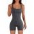 Europe and the United States cross-border 2023 women's yoga jumpsuit tight summer fitness ribbed shorts short sleeved sports jumpsuit