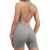 Europe and the United States seamless sexy peach hip integrated fitness suit thread quick dry fitness sports back one-piece yoga suit