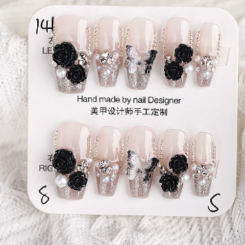 sweet butterfly wearing nail hottie fake nail nail piece nail detachable wearing nail wholesale