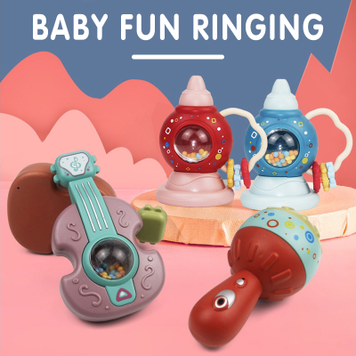 Wholesale of children's toys for grinding teeth, biting glue, hand ringing, 0-1 year old baby's puzzle grasping, training, and soothing baby toys