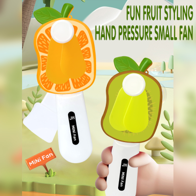 Hand pressed fruit small fan children's toy press type manual small fan gift customized logo mini small fan