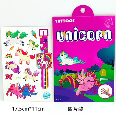 Cartoon Tattoo Sticker Unicorn Rainbow Unicorn Spider-Man Q Version Iron Man and Other Series