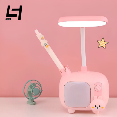 Exquisite Table Lamp Cartoon TV Mini Cubby Lamp Baby Blue and Green Cartoon Bunny Cubby Lamp-Pink Green Orange