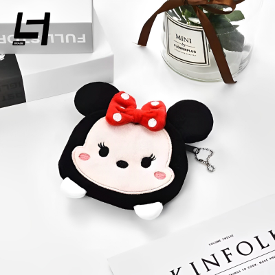 Exquisite Coin Purse 3-Inch Minnie Mickey (Black and White) Cat Head Toot Cat Head Card Blush Small Yellow Duck