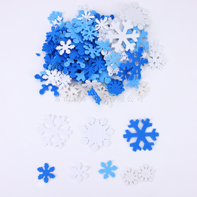 Christmas Creative Decoration Snowflake EVA Foam Adhesive Sticker Flash Powder Snowflake Sticker Processing Customizatio