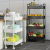Installation-Free Folding Trolley Storage Rack Kitchen Fruit and Vegetable Rack Living Room Storage Rack Bathroom