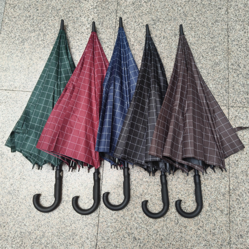 umbrella long handle umbrella fiber automatic large curved handle non-slip tail straight rod vinyl uv woven roving sunny umbrella factory direct sales