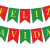 Feliz Navdad Red Green Paper Dovetail Flag Christmas Spanish Decorative Flag Banner Hanging Flag