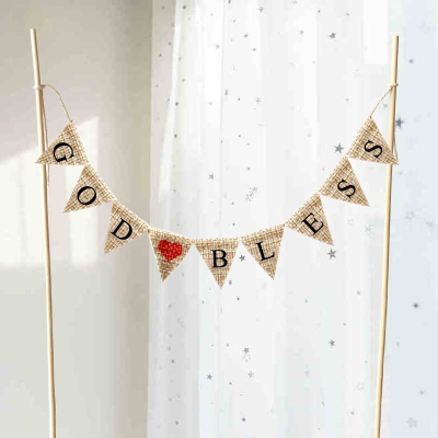 Baby Shower Party Decoration Flag Latte Art Banner Triangle String Flags Cake Small Decorative Flag