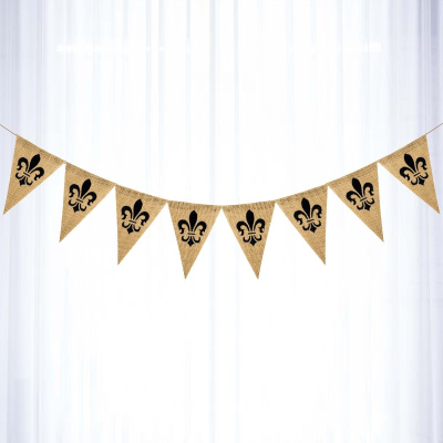 Party Decoration Garland String Flags St. Patrick's Day Carnival Burlap Triangle Hanging Flag Ireland