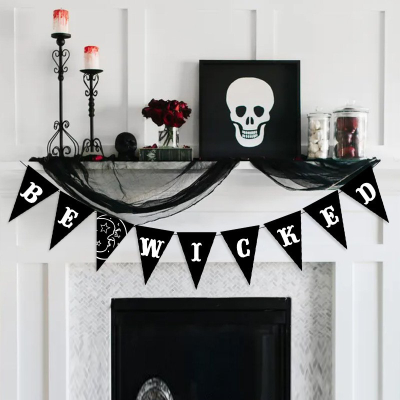 Be Wicked Triangle Bulla Flag Halloween Party Decoration String Flags Banner