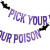 Pick Your Poison Black Wafer Glitter Latte Art Halloween Party Decoration String Flags Bat