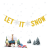 Wafer Let It Snow Glitter Paper Hanging Flag Factory Direct Supply Winter Decoration Supplies String Flags Latte Art