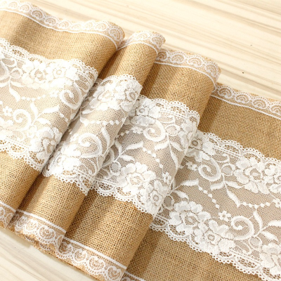 Wedding Ceremony Table Runner Dining Table Layout Middle Two Sides Lace Christmas Decoration Tablecloth Linen Vintage