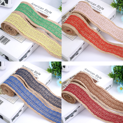 Factory Direct Supply Linen Lace DIY Christmas Crafts Burlap Roll Lace Roll Lace