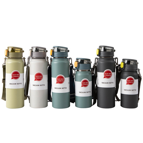 不锈钢保温杯大容量户外便携背带运动水杯家用旅行吸管弹跳水杯