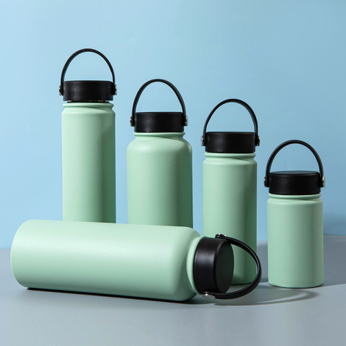 保冷杯不锈钢运动水壶带提手户外便携健身壶大容量真空磨砂保温杯