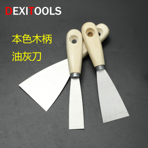 Putty Knife Wooden Handle Iron Caulking Shovel Ash Knife Factory Wholesale Scraper Thickened Putty Knife Cleaning Plastering Trowel