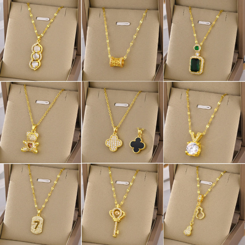 2023 New Titanium Steel Necklace Female Accessories Simple Fashion Personality Clavicle Necklace Jewelry Creative Necklace Wholesale