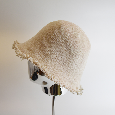 Women's Korean-Style Solid Color Fisherman Hat Chenille Bucket Hat Bucket Hat Spring Elegant All-Matching Hat Women's Fur Brim Hat